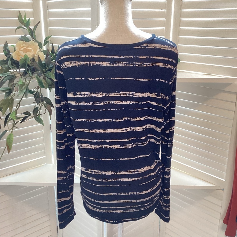 VINCE SHADOW STRIPE PRINT BLACK SIZE LARGE 1017 - Picture 4 of 6